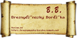 Breznyánszky Boróka névjegykártya